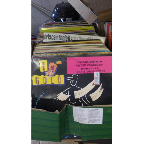 2189 - 3 Trays, approx. 300 LP records, 33rpm mixed genres from 1960's to 1980's