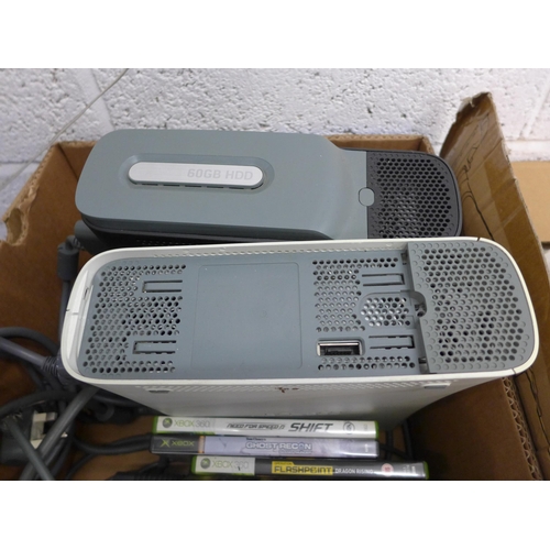 2267 - Two x Xbox 360 consoles with approx 14 games