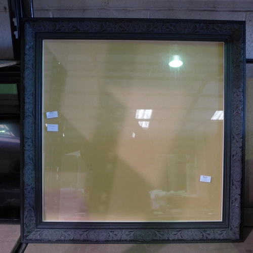 3023 - Distressed Effect Square Glazed Black Picture Frame (Approx. 80 x 80cm)