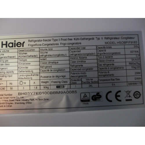 3030 - Haier Black 2 Door Side By Side American Style Fridge Freezer (Model: HSOBPIF9183), Original RRP £58... 