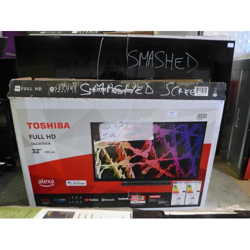 3051 - Three Damaged TVs- Hisense 58