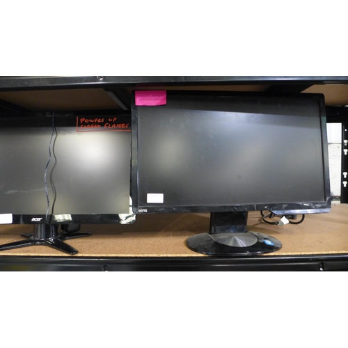 3143 - 2 Acer computer monitors & a Benq computer monitor * this lot is subject to VAT