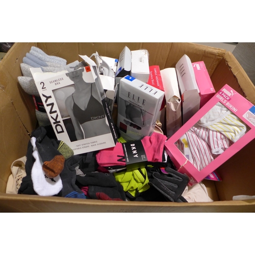 3181 - Box of women's branded underwear, including Elle, DKNY & Speedo * this lot is subject to VAT