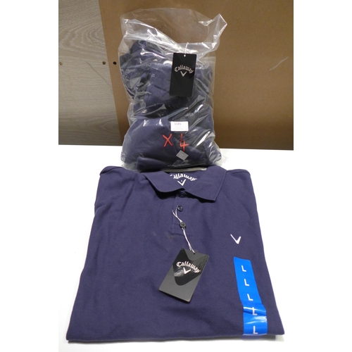 3185 - 4 Men's navy Callaway polo T-shirts, all size L * this lot is subject to VAT