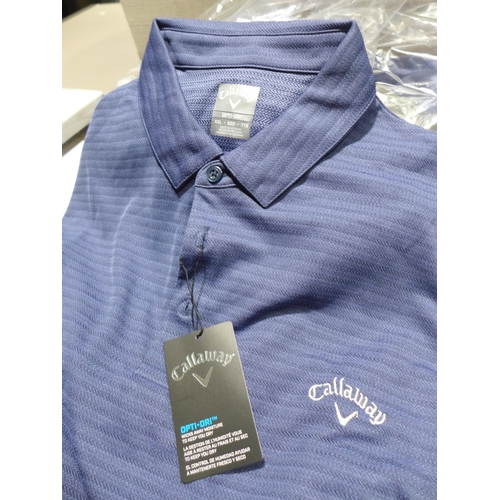 3187 - 5 Men's navy Callaway polo T-shirts, (sizes XL & XXL) * this lot is subject to VAT