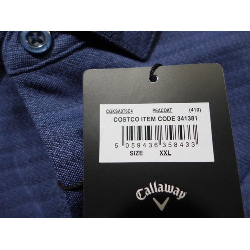 3187 - 5 Men's navy Callaway polo T-shirts, (sizes XL & XXL) * this lot is subject to VAT