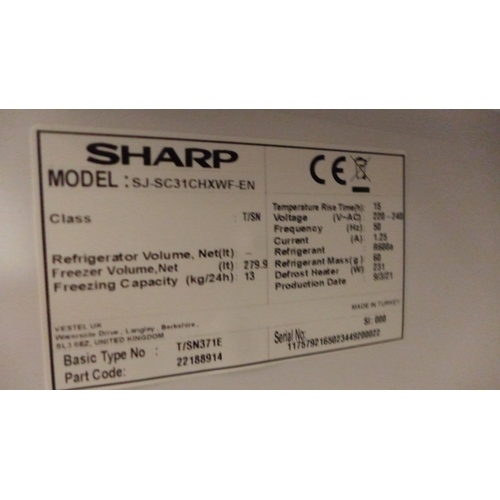 3204 - Sharp White 280L Freezer, model: SJ-SC31CHXWF Original RRP £416.66 + vat (271z-47)  * This lot is su... 