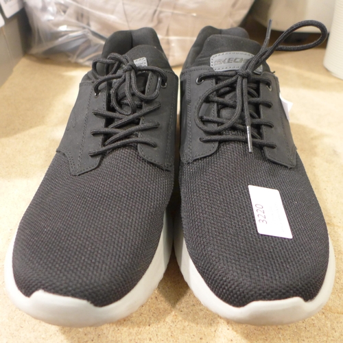 3220 - Men's black memory foam Skechers, UK size 8 * this lot is subject to VAT