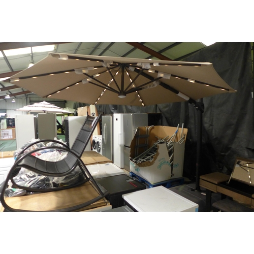 3327 - Atleisure 11Ft Mushroom LED Cantilever Umbrella with Base, Original RRP £416.66 + vat  (275Z-14)    ... 