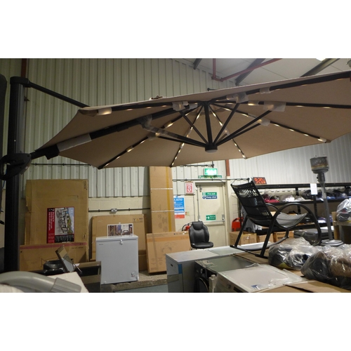 3327 - Atleisure 11Ft Mushroom LED Cantilever Umbrella with Base, Original RRP £416.66 + vat  (275Z-14)    ... 