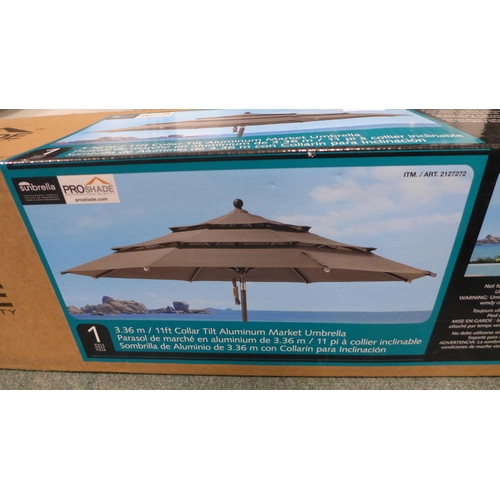 3337 - 11Ft Aluminium Market Umbrella, Shale Original RRP £149.99 + vat  (275Z-2)    * This lot is subject ... 