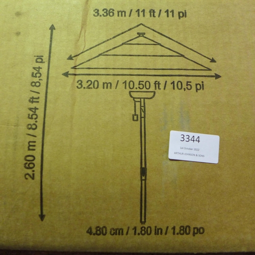 3344 - 11Ft LED Market Umbrella, Shale, Original RRP £208.33 + vat  (275Z-4)    * This lot is subject to va... 