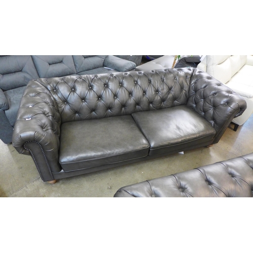 1301 - New Allington 3 Str Grey Leather Sofa: 5858Ls  , Original RRP  £1666.66 + vat (4143-5) * This lot is... 