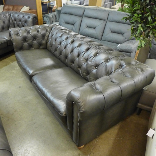 1301 - New Allington 3 Str Grey Leather Sofa: 5858Ls  , Original RRP  £1666.66 + vat (4143-5) * This lot is... 