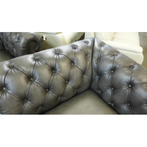 1302 - New Allington 3 Str Grey Leather Sofa: 5858Ls, Original RRP £1666.66 + vat (4142-9) * This lot is su... 