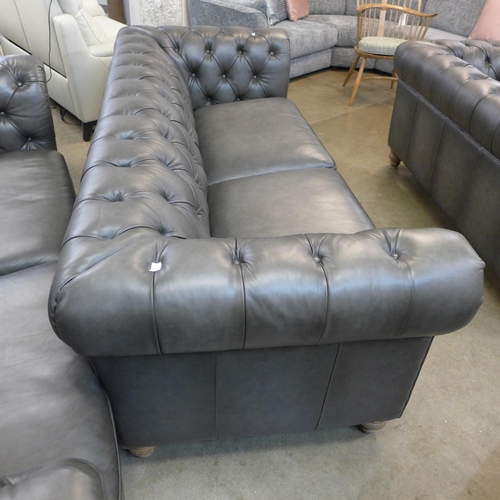 1302 - New Allington 3 Str Grey Leather Sofa: 5858Ls, Original RRP £1666.66 + vat (4142-9) * This lot is su... 