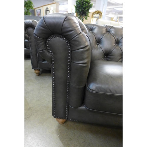 1304 - New Allington 2 Str Grey Leather Sofa: 5858Ls , Original RRP £1374.99 + vat (4142-10) * This lot is ... 