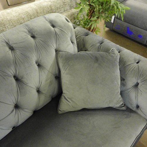 1346 - Bordeaux Button Back Velvet 3 Seater Sofa, Original RRP £999.99 + VAT * This lot is subject to VAT