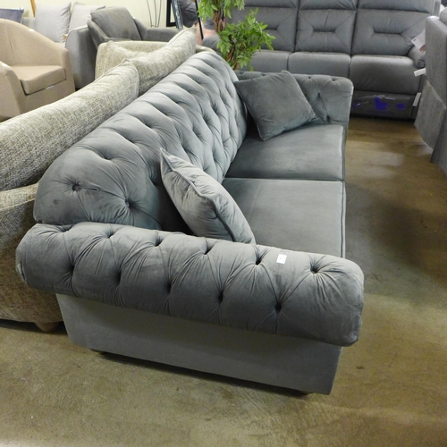 1346 - Bordeaux Button Back Velvet 3 Seater Sofa, Original RRP £999.99 + VAT * This lot is subject to VAT