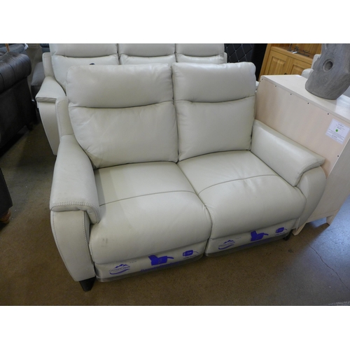 1393 - Gilman Creek Barrett 2 Seater Light Grey Leather Power Reclining Sofa With Power Headrests, Original... 