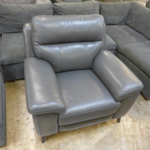 1434 - Grace Dark Grey Leather Power Reclining Armchair, Original RRP £689.99 + VAT (4143-30) * This lot is... 