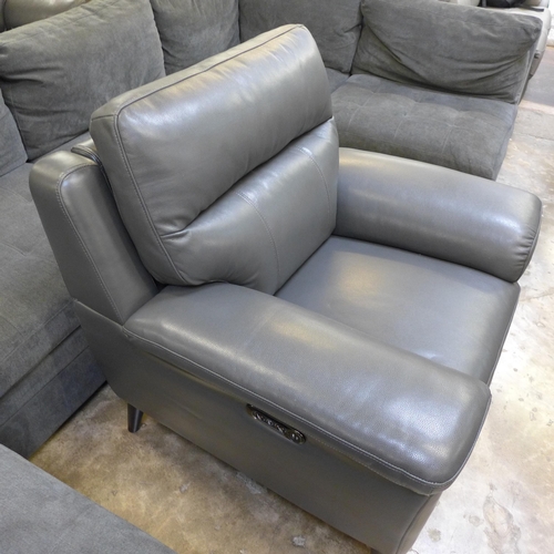 1434 - Grace Dark Grey Leather Power Reclining Armchair, Original RRP £689.99 + VAT (4143-30) * This lot is... 