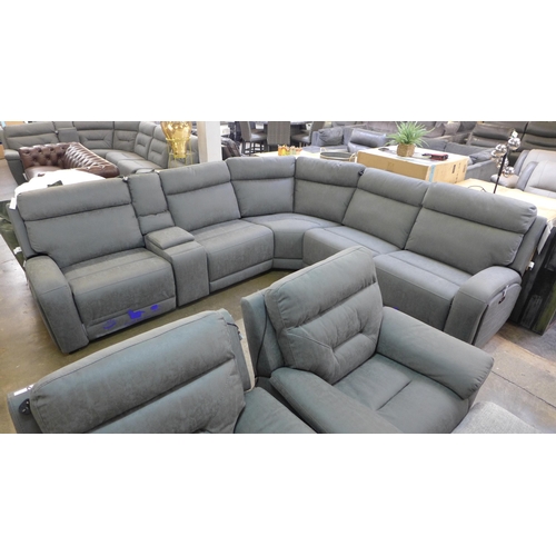 1441 - Kuka fabric Sectional Recliner, Original RRP £2333.33 + VAT (4139-19) * This lot is subject to VAT