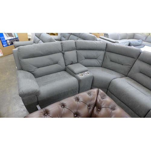 1453 - Justin Grey Fabric       Reclining Sectional Sofa, Original RRP  £1833.33 + vat (4143-3) * This lot ... 