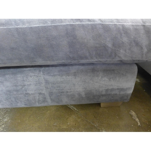 1465 - A grey velvet corner sofa