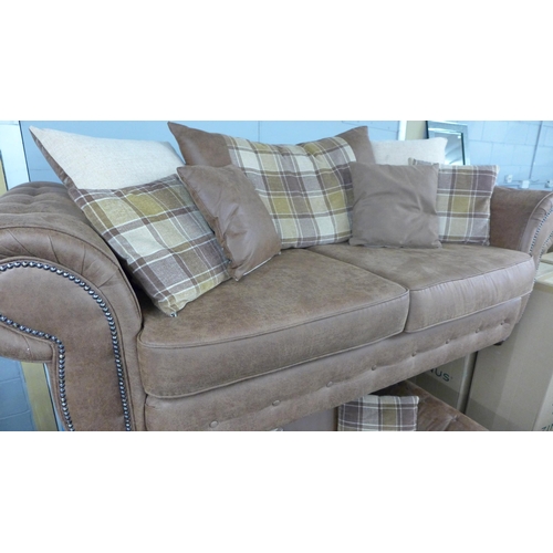 1473 - A County tan upholstered three seater sofa and love seat * this lot is subject to VAT