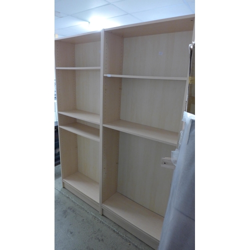 1551 - Two ash effect tall bookcases