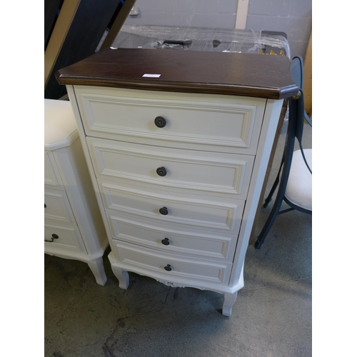 1559 - A five drawer console table with contrasting top