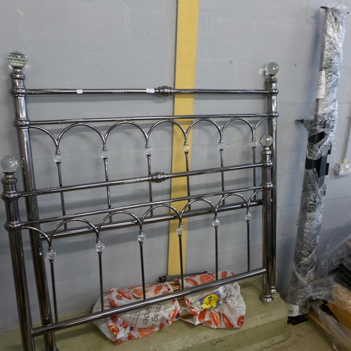 1577 - Cristina Double Bedstead Antique Nickel 135cm , Original RRP  £391.65 + vat - DAMAGED (4143-2) * Thi... 