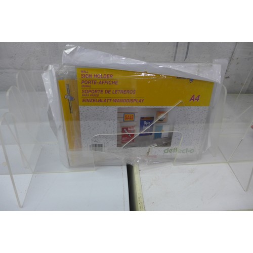 2277a - 4 Perspex screens with plastic wall poster holders