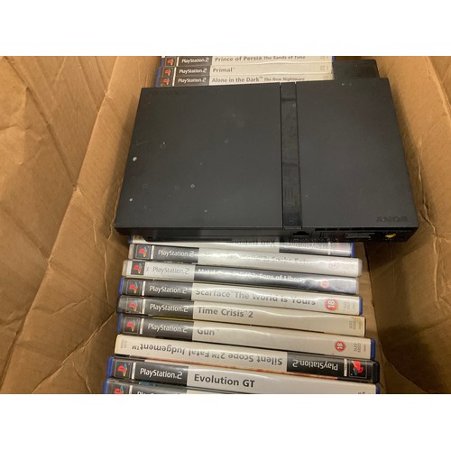 2268 - PlayStation 2 slim console with Approx. 35 PlayStation 2/PS2 games