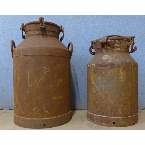 255 - Two steel milk churns