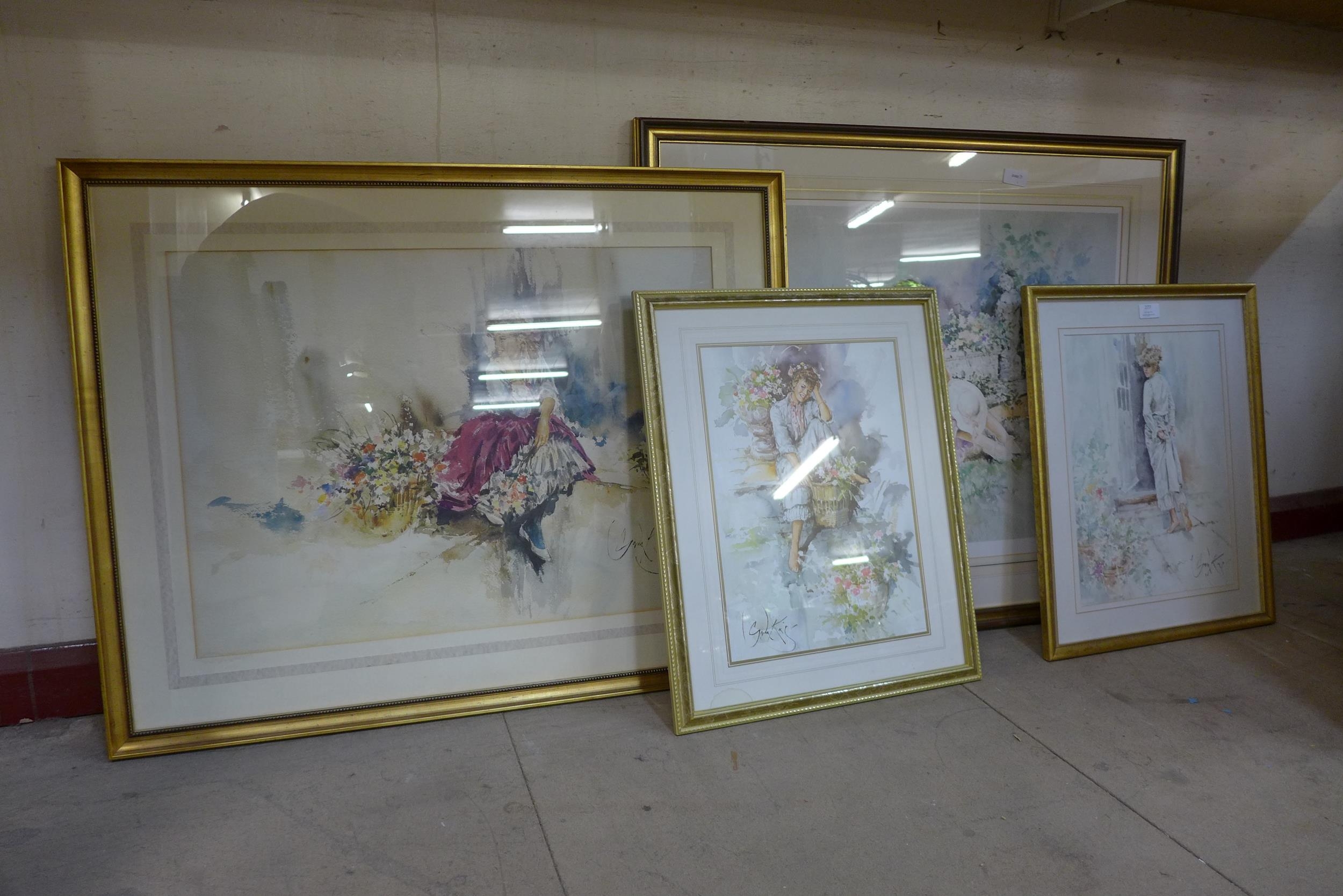 Four Gordon King Prints One Signed All Framed