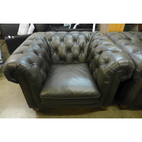 1303 - New Allington Chair Grey Leather Armchair: 5858Ls, Original RRP  £833.33 + vat (4142-11) * This lot ... 