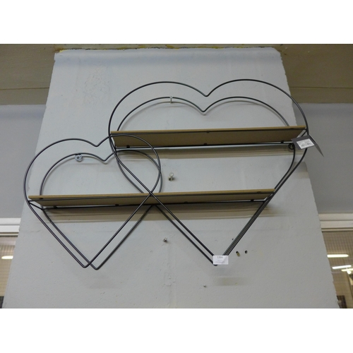 1316 - A double heart shelf unit (SY002832)   #