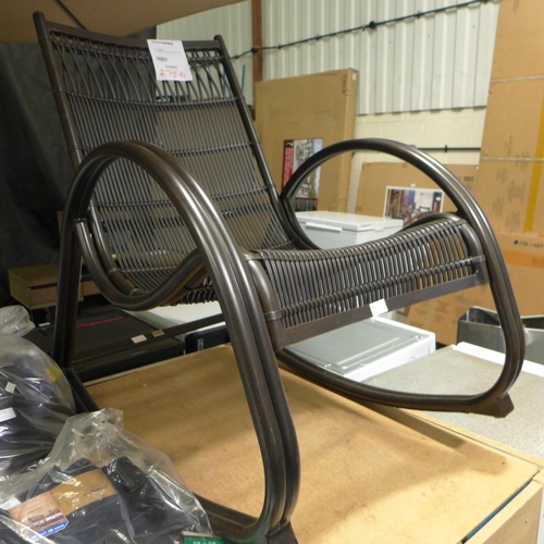 3159 - Agio Woven Rattan Sunset Rocker, (275Z-9)    * This lot is subject to vat