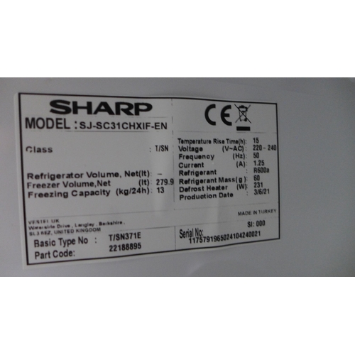 3208 - Sharp Inox 280L Freezer (Model: SJ-SC31CHXIF), Original RRP £458.33 + vat (271z-44)  * This lot is s... 