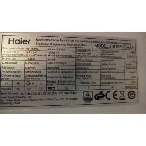 3232 - Haier Fridge Freezer, model: HB18FGAAA, Original RRP £916.66 + vat (271Z-7)    * This lot is subject... 