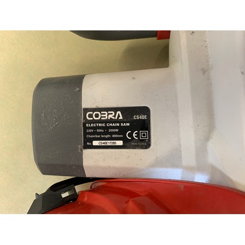 2027 - A Cobra CS40E electric chainsaw, no blade, lightly used
