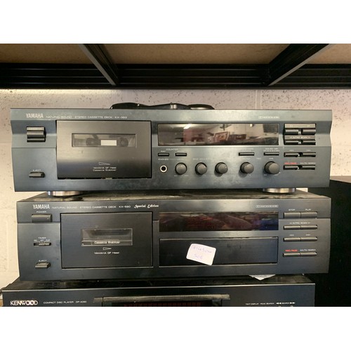 2148 - Yamaha stereo cassette deck KX-393, Yamaha cassette deck special edition KX-580, Kenwood compact dis... 