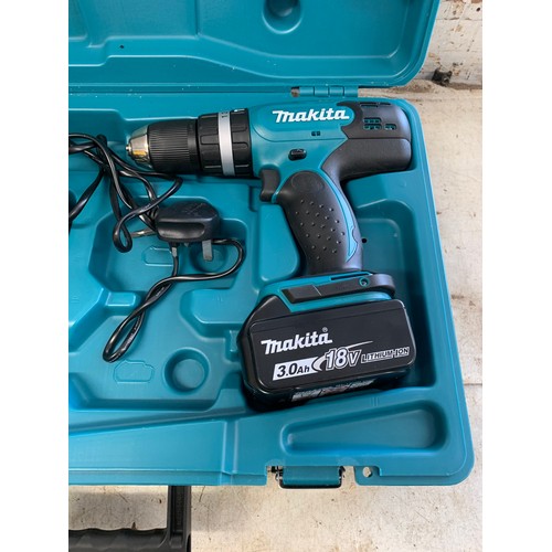 2038 - Makita DHP453 18v hammer drill with charger in case