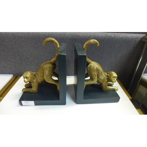 1341 - A pair of monkey bookends, H 20cms (701717)   #