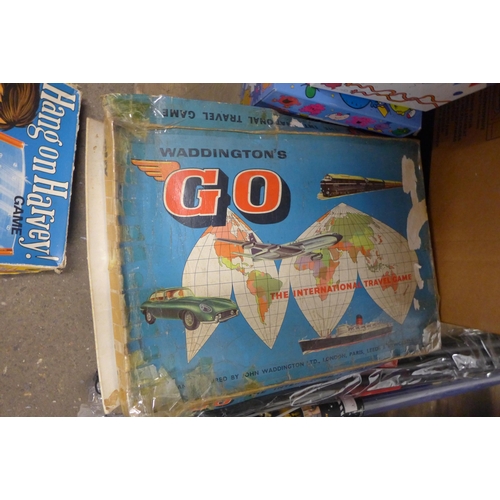 2072 - 5 Vintage board games; Colditz, Hang on Harvey, Buccaneer, etc.