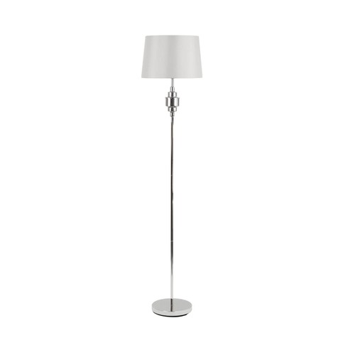 1357 - A chrome floor lamp with grey faux silk shade (EUBT67650)   #