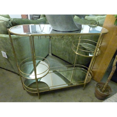 1370 - A gold and mirrored drinks table