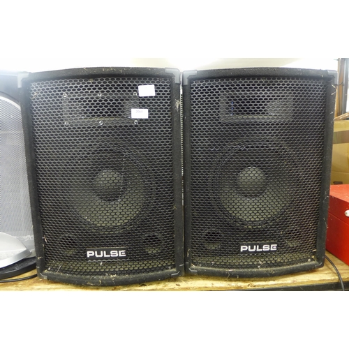 2064 - Pair of Pulse PA speakers